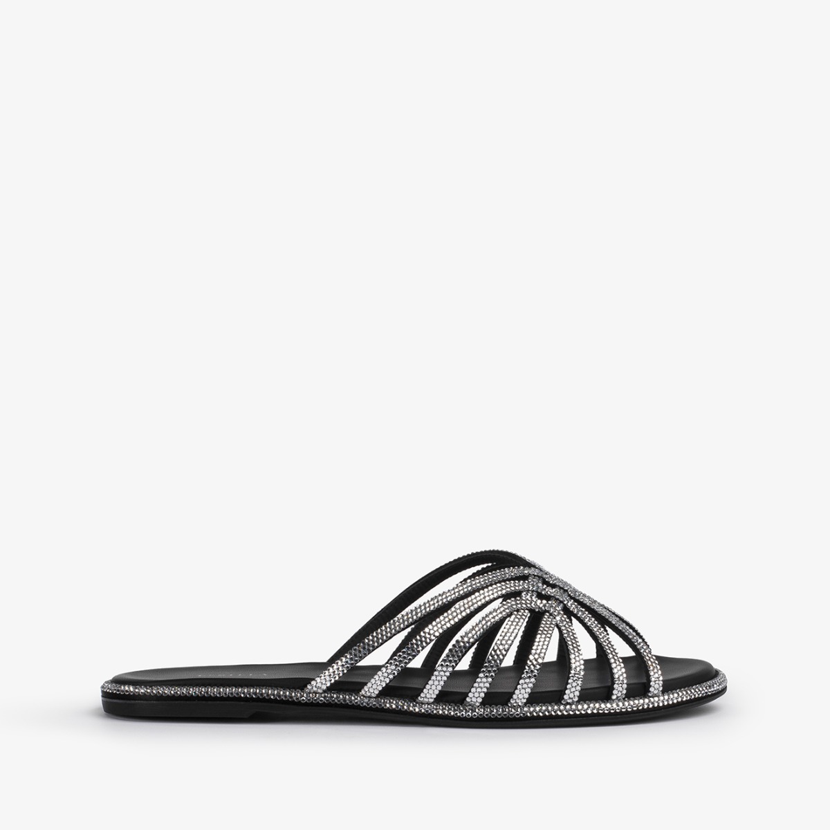 EMBRACE SANDAL NERO/CRYSTAL | Le Silla