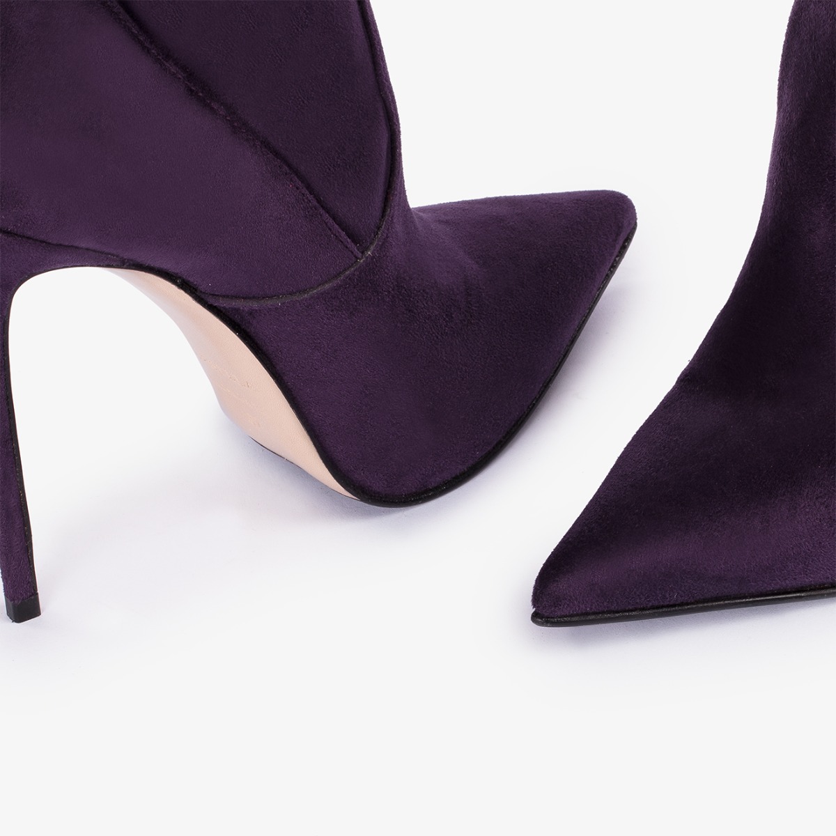 Kamala purple stretch vegan suede over the knee boot Le Silla
