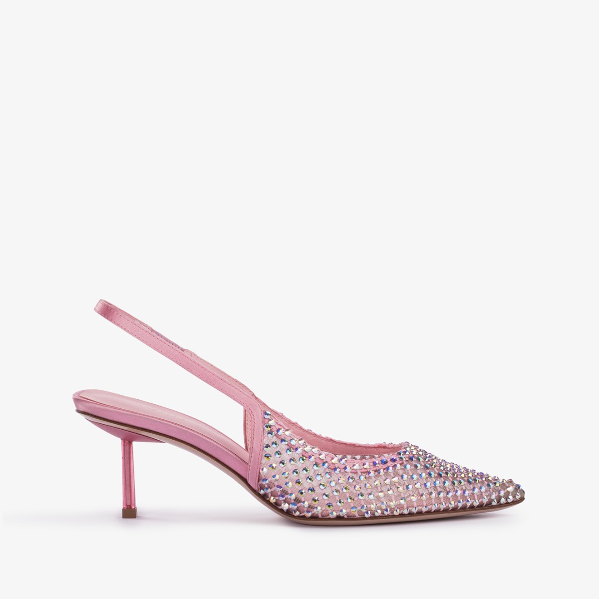 Goddess pink fishnet slingback with Crystals - Le Silla