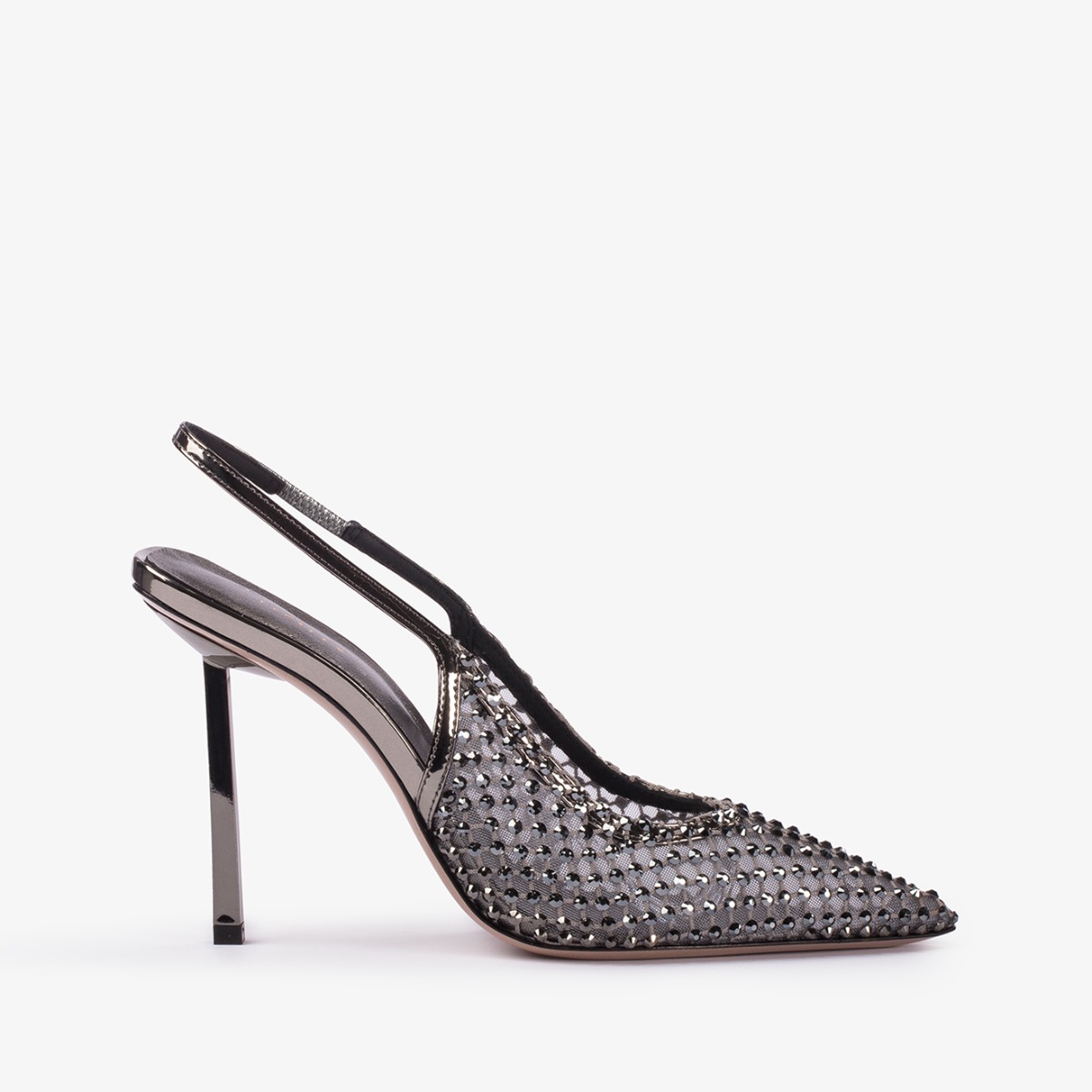 Juan fishnet perspex heel shop