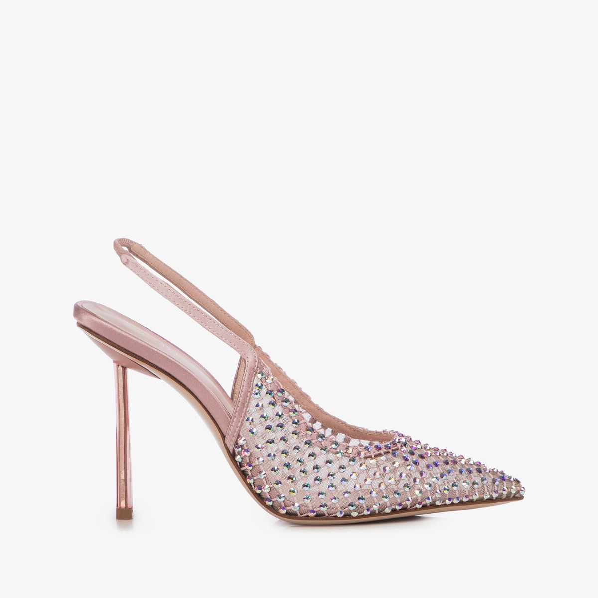 Paris pink fishnet slingback with Crystals - Le Silla