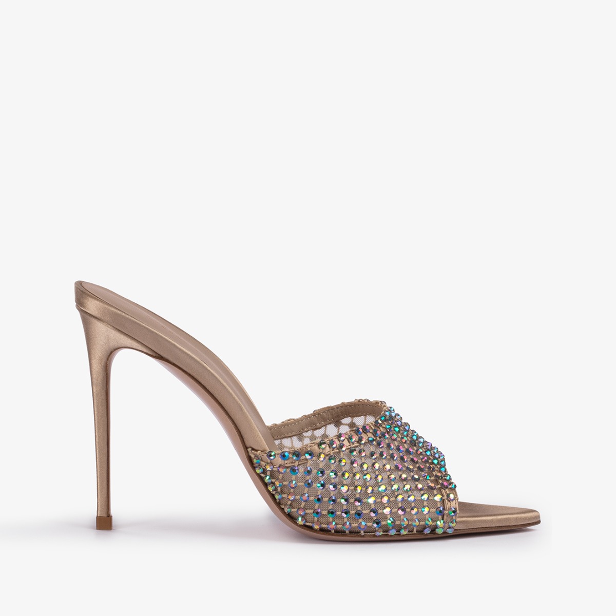 サンダル・ミュール LE SILLA Embellished mesh Gilda pumps (2299U080P1PPSAS 160) Le Silla Gilda crystal embellished mesh pumps | The Fashion