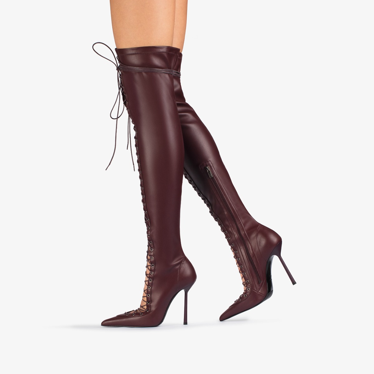 COLETTE THIGH-HIGH BOOT 120 mm CHERRY | Le Silla