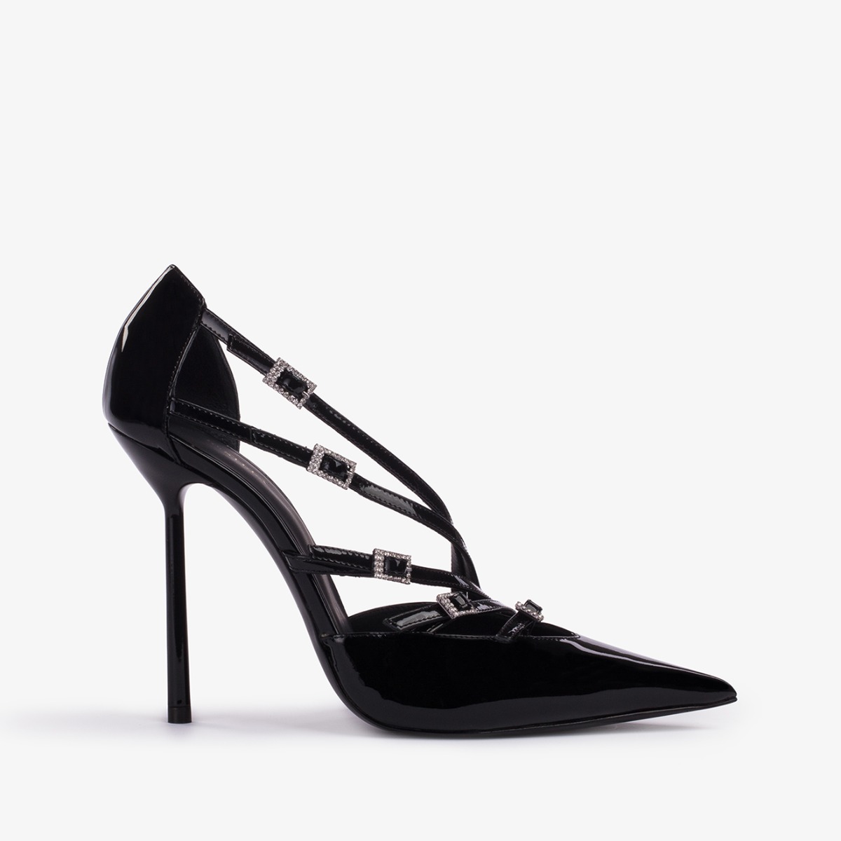 Black patent leather pump with straps - Le Silla