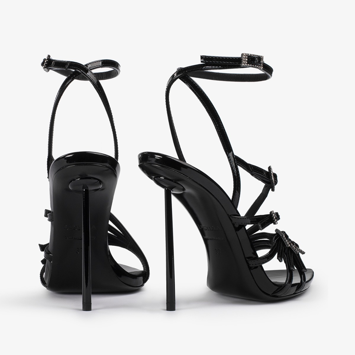 サンダル・ミュール LE SILLA Black leather Scarlet sandals SCARLET SANDAL 120 mm NERO | Le Silla