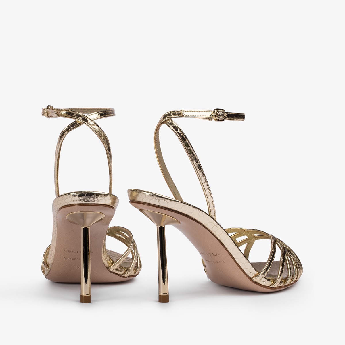 靴 Sellenatela HANNAH GOLD38 BELLA SANDAL 80 mm PLATINO | Le Silla