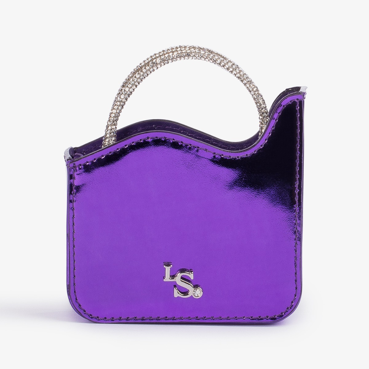 Kamala purple metallic micro bag with Crystals - Le Silla