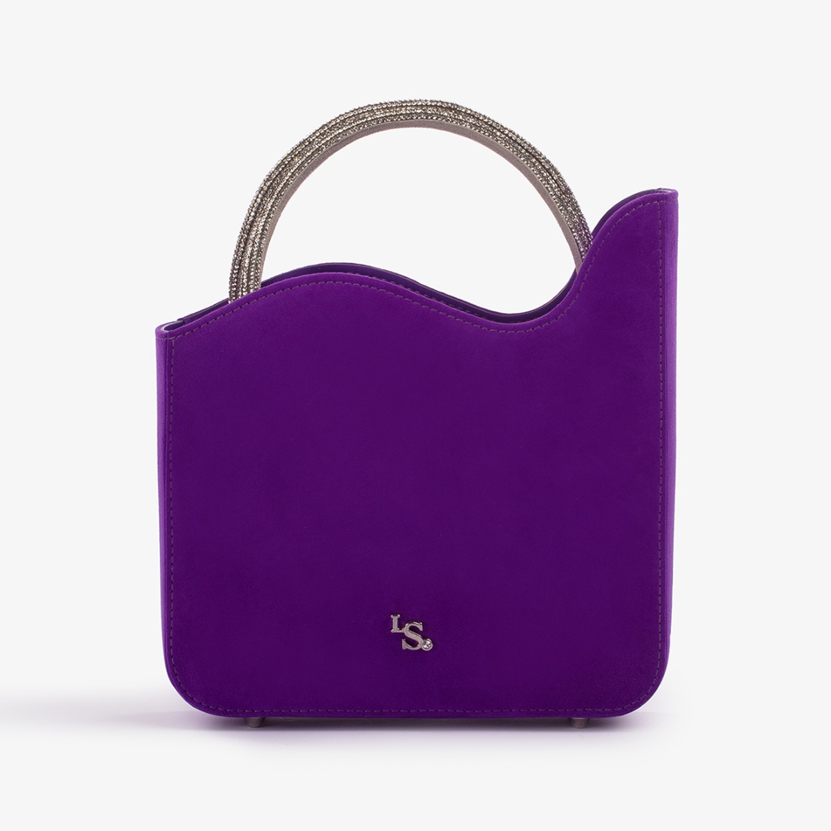 Queen purple suede small bag with Crystals - Le Silla