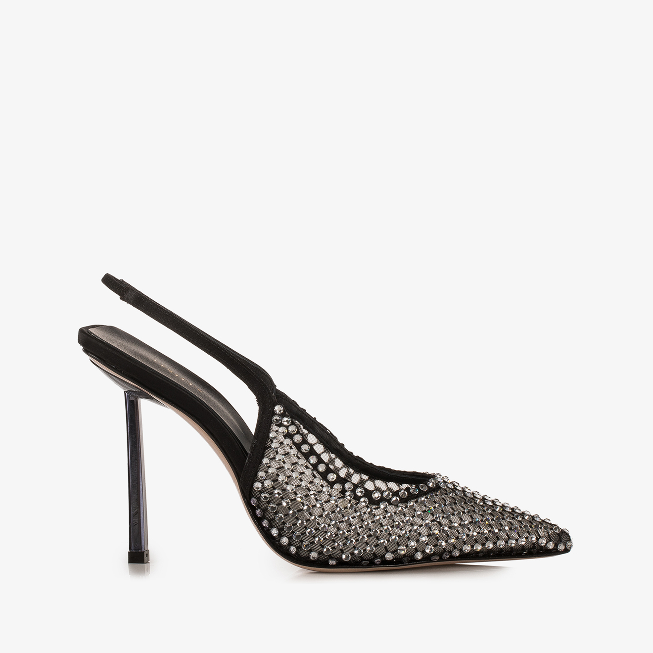 Black fishnet slingback with Crystals - Le Silla