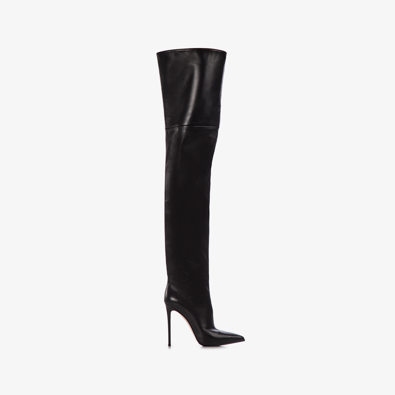 Black nappa leather oversized over-the-knee boot - Le Silla