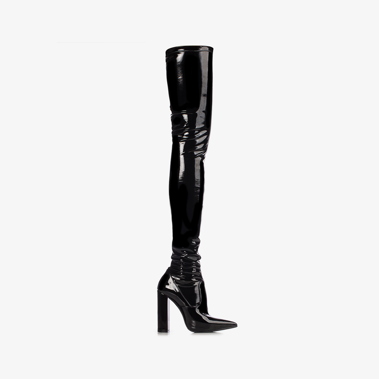 Black stretch vinyl over-the-knee boot - Le Silla
