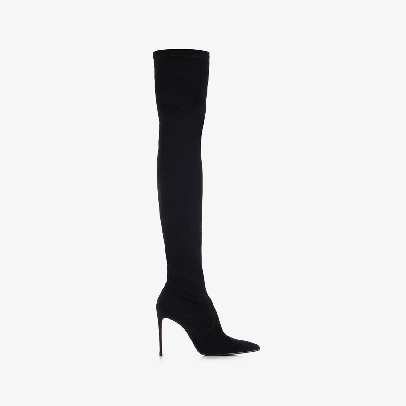 Black stretch suede over-the-knee boot - Le Silla