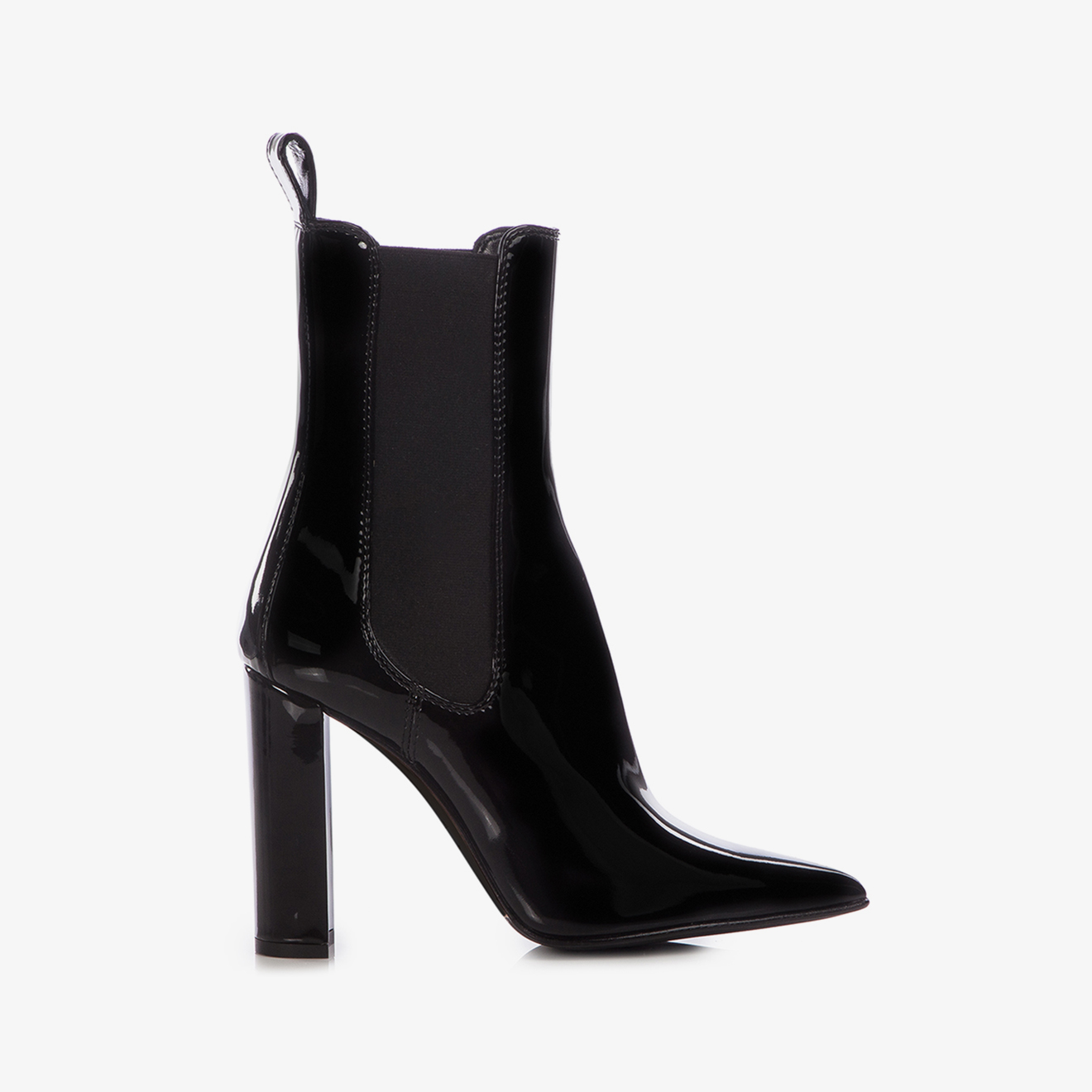 Black vinyl ankle boot with block heel - Le Silla