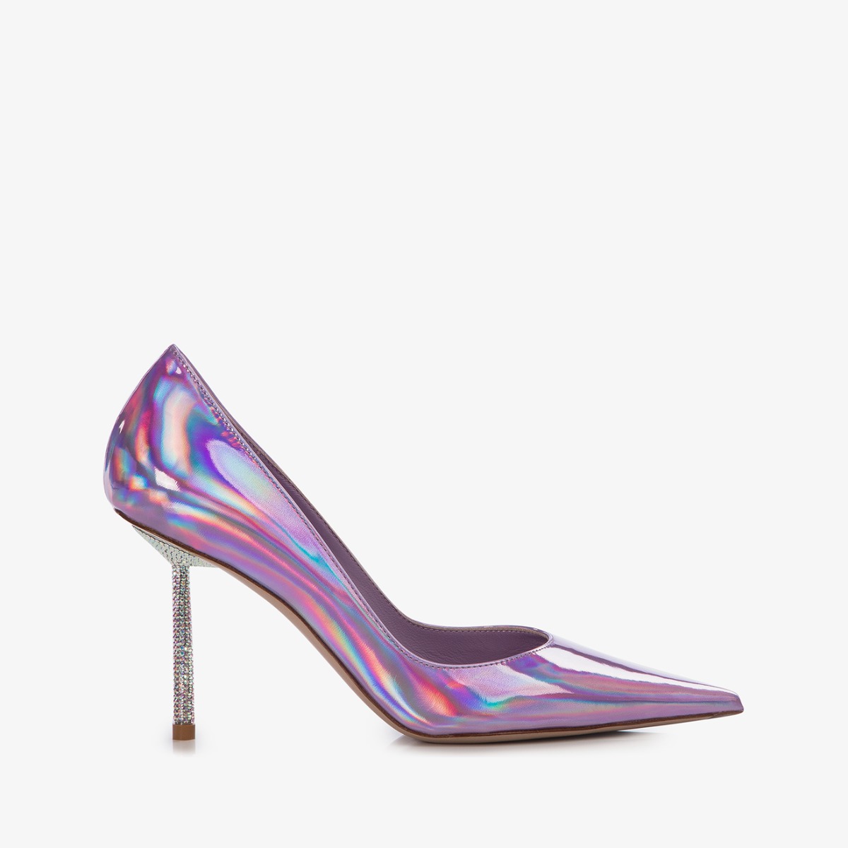 escarpin irisé doré