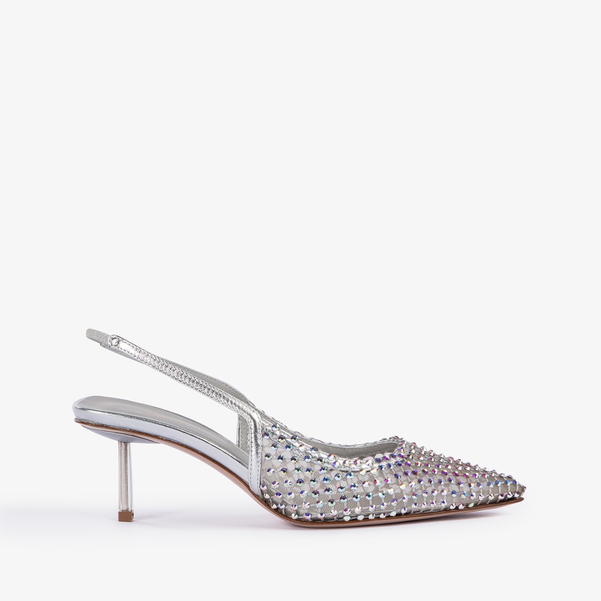 サンダル・ミュール LE SILLA Embellished mesh Gilda pumps (2299U080P1PPSAS 160) Mules model GILDA in fabric and silver mesh, further
