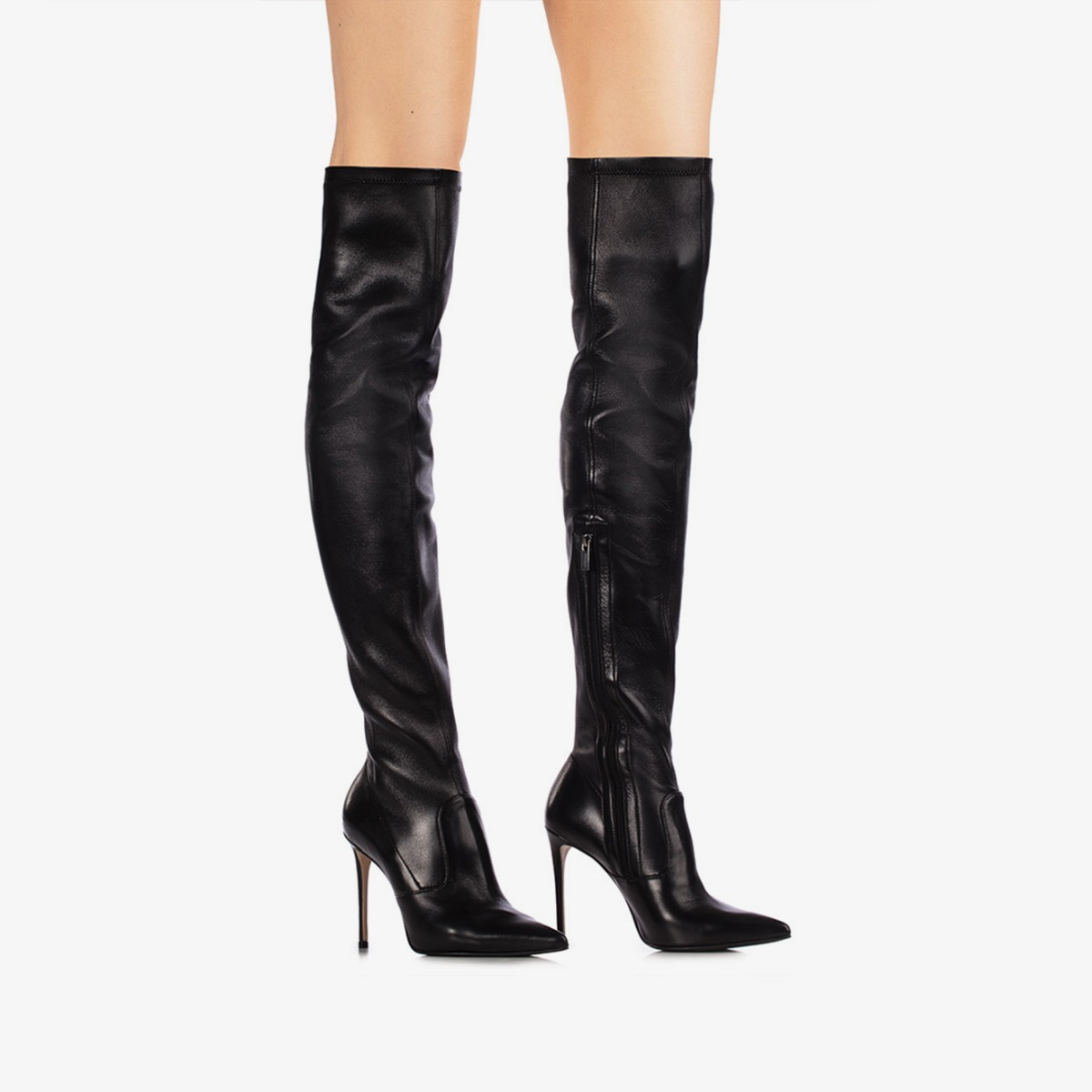EVA THIGH-HIGH BOOT 100 mm NERO | Le Silla