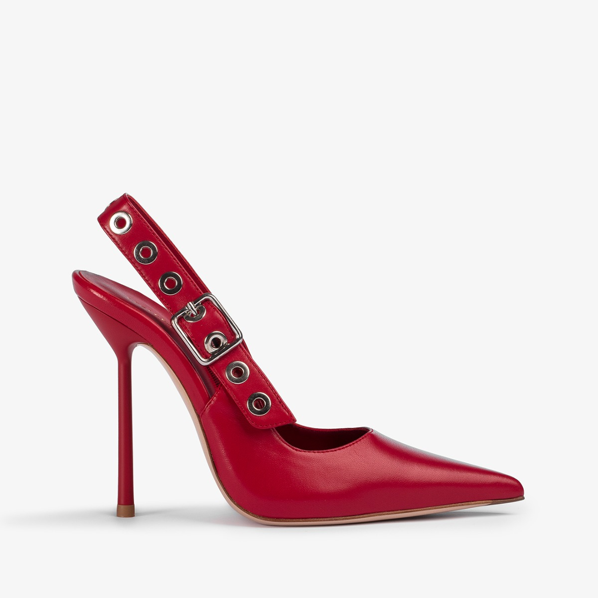 COURTNEY SLINGBACK 120 mm ROSSO/ARGENTO | Le Silla