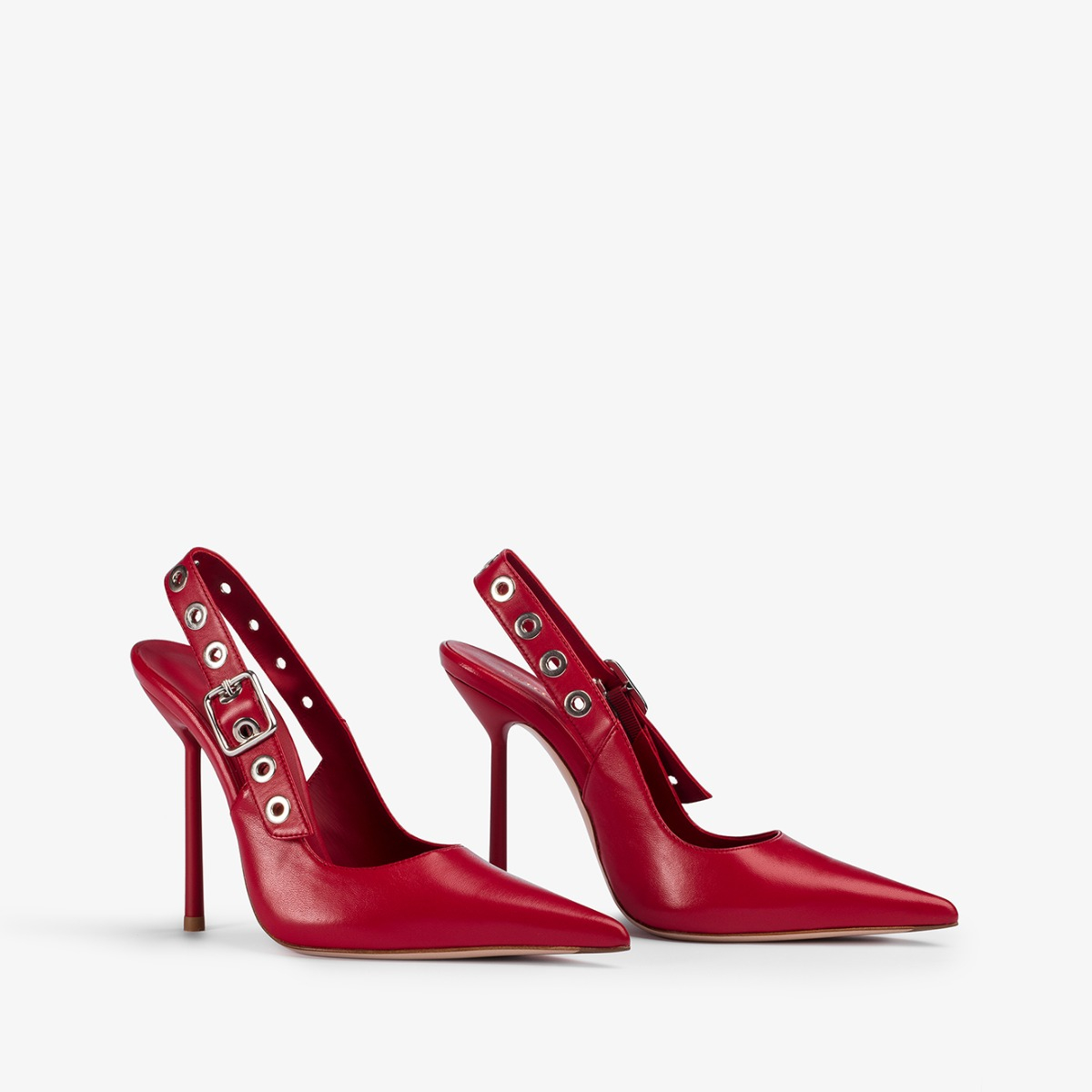 COURTNEY SLINGBACK 120 mm ROSSO/ARGENTO | Le Silla