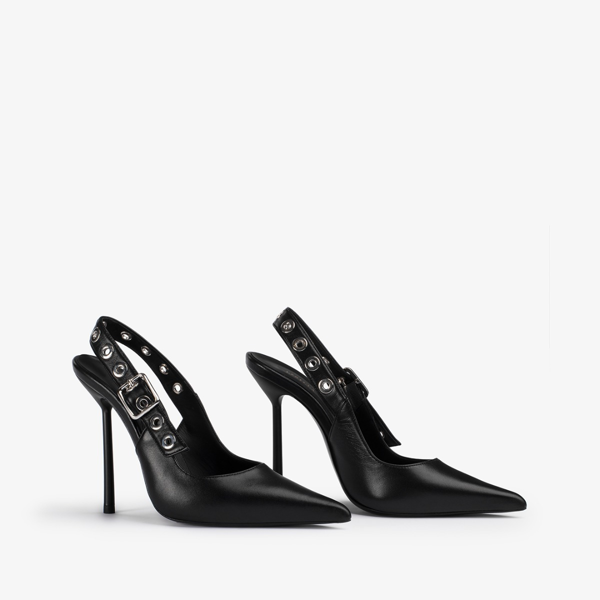 COURTNEY SLINGBACK 120 mm NERO/ARGENTO | Le Silla