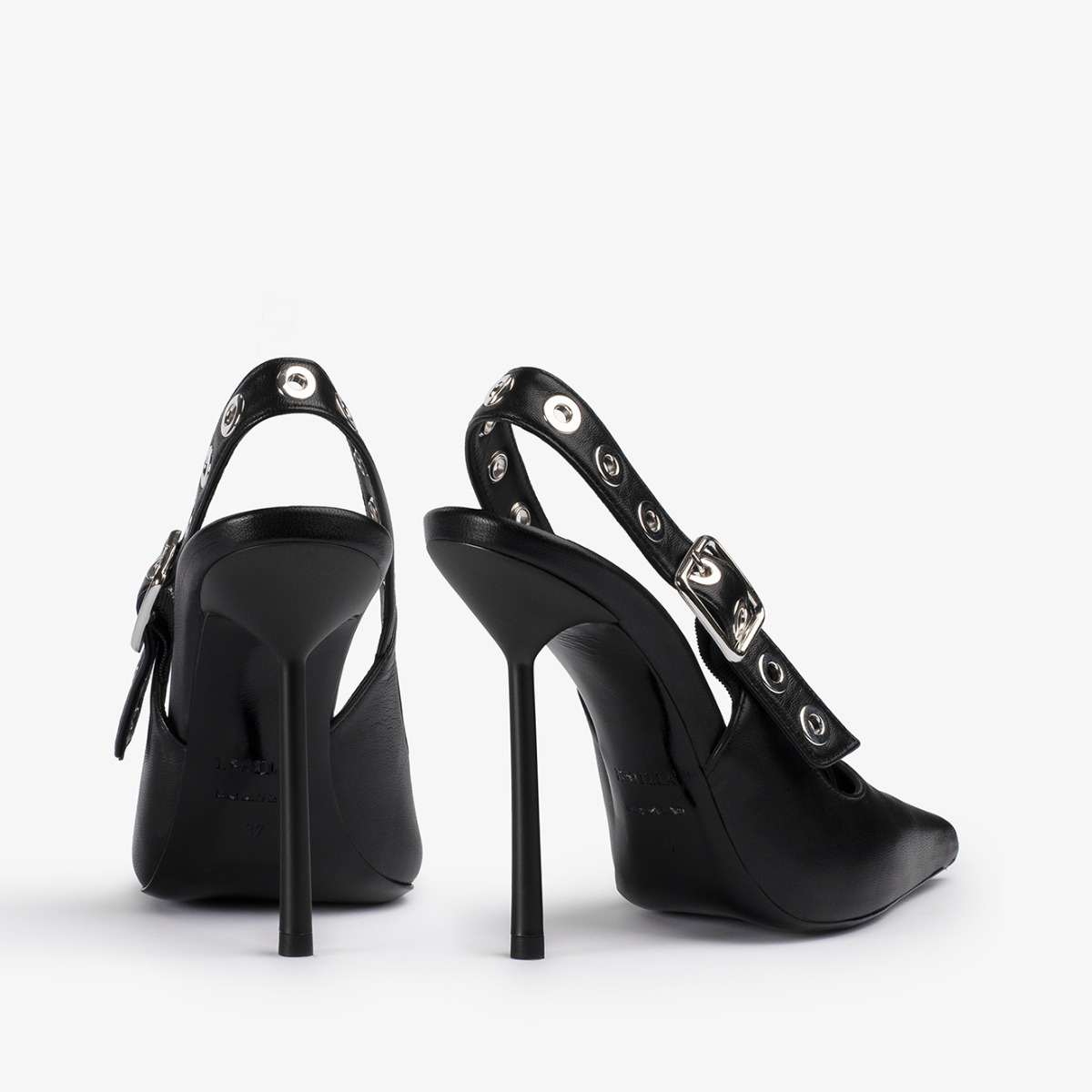 COURTNEY SLINGBACK 120 mm NERO/ARGENTO | Le Silla