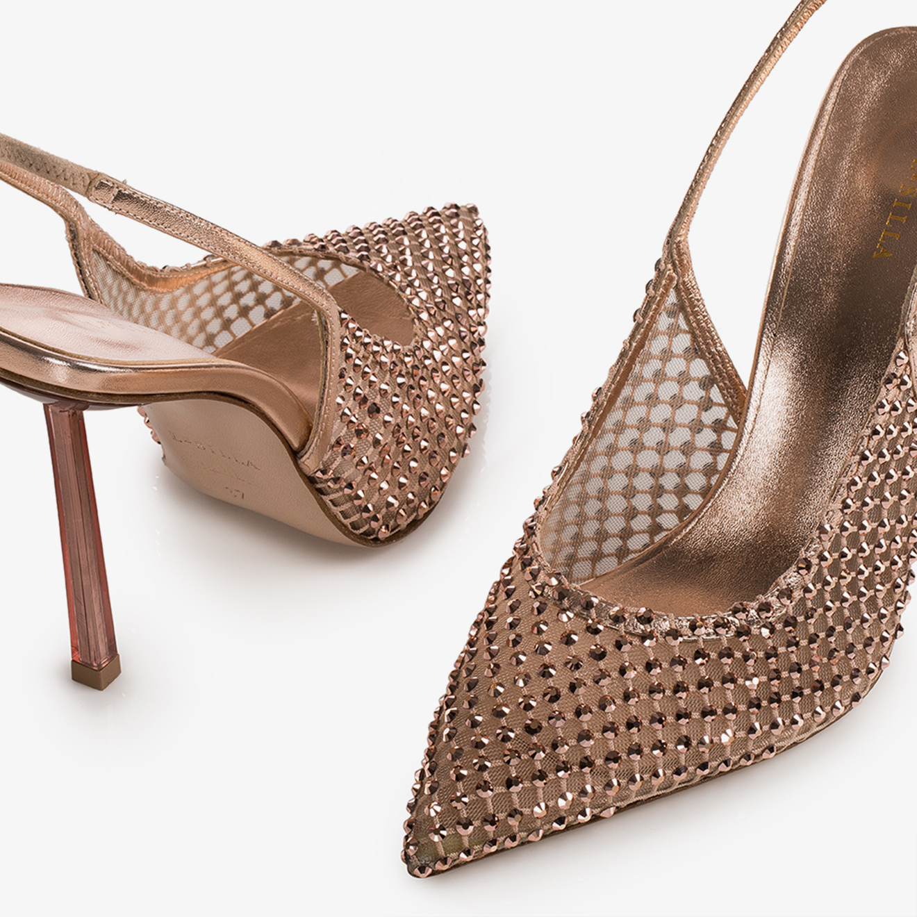 GILDA SLINGBACK 100 mm ORO ROSA | Le Silla