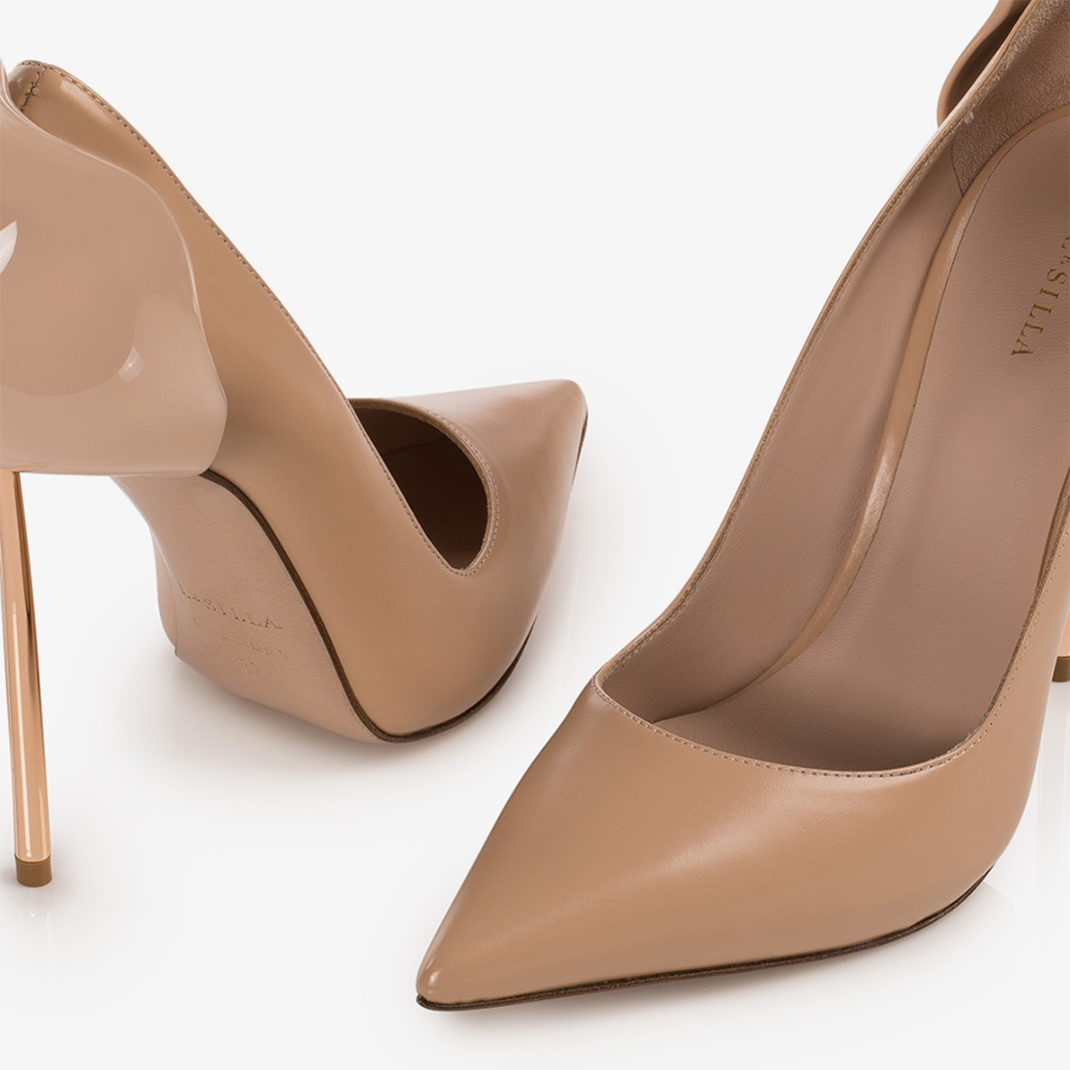 PETALO PUMP 120 mm SKIN/ORO ROSA | Le Silla
