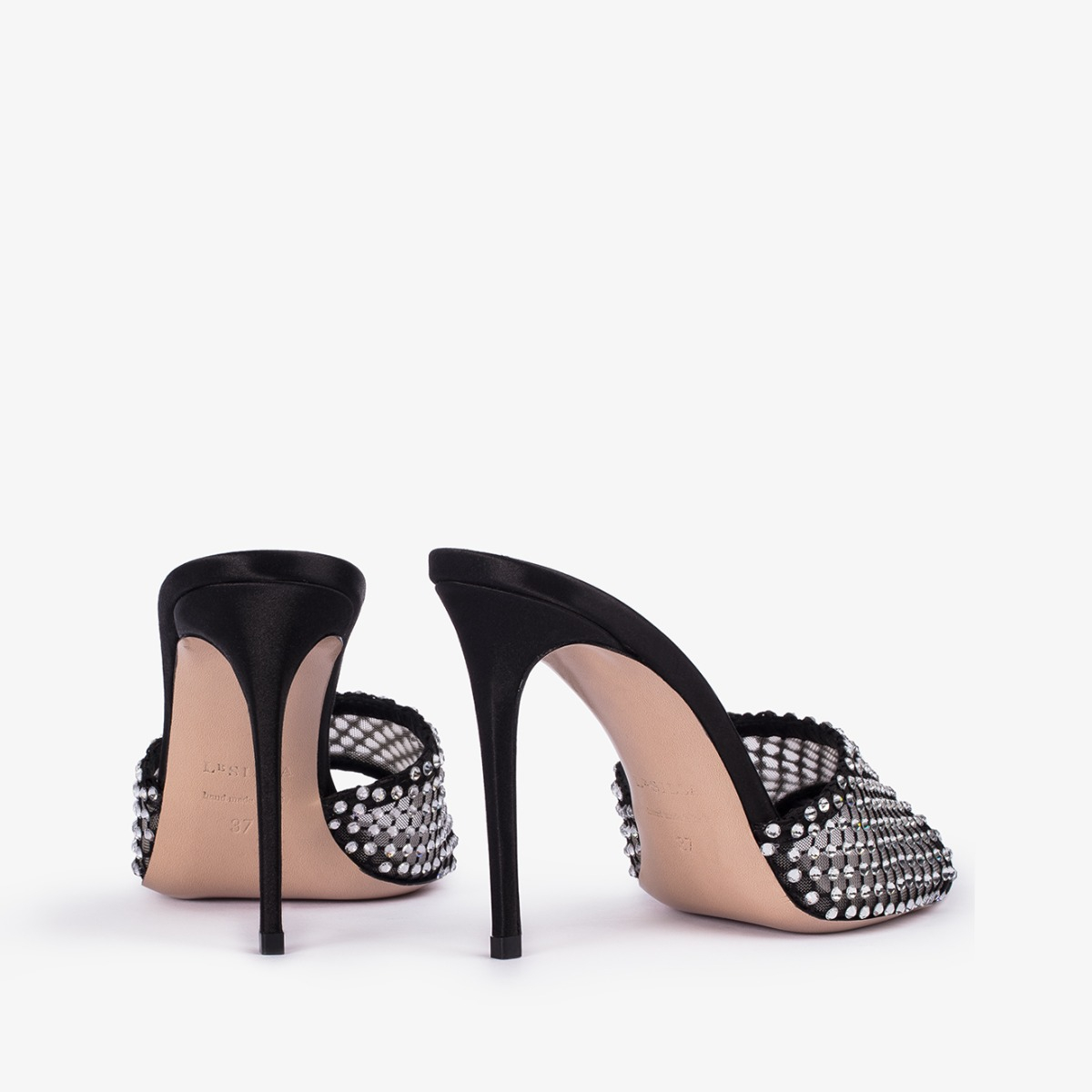 GILDA SANDAL 110 mm NERO/CRYSTAL | Le Silla
