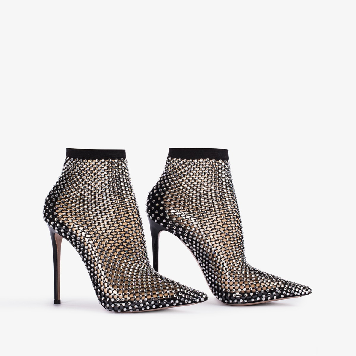 GILDA ANKLE BOOT 120 mm NERO/CRYSTAL | Le Silla
