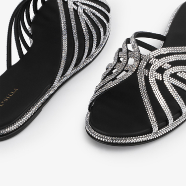 SANDALO EMBRACE NERO/CRYSTAL | Le Silla