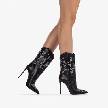 EVA COWBOY ANKLE BOOT 120 mm NERO/BIANCO | Le Silla