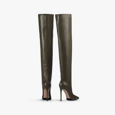 EVA THIGH-HIGH BOOT 120 mm KAKI | Le Silla
