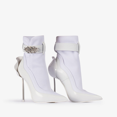 SNORKELING ANKLEBOOT 120 mm BIANCO/ARGENTO | Le Silla
