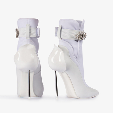 SNORKELING ANKLEBOOT 120 mm BIANCO/ARGENTO | Le Silla
