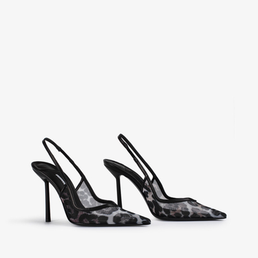 VIVIENNE SLINGBACK 100 mm NERO/SAVANA | Le Silla