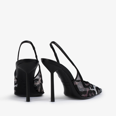 VIVIENNE SLINGBACK 100 mm NERO/SAVANA | Le Silla