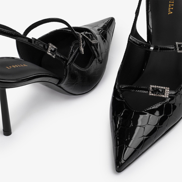 MORGANA SLINGBACK 80 mm NERO | Le Silla