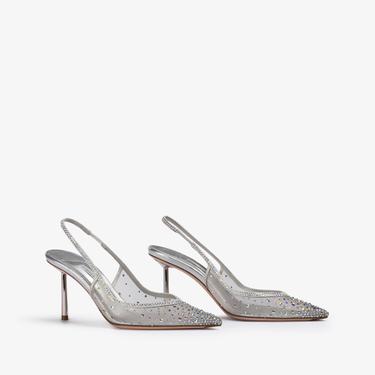 NICOLE SLINGBACK 80 mm ARGENTO | Le Silla