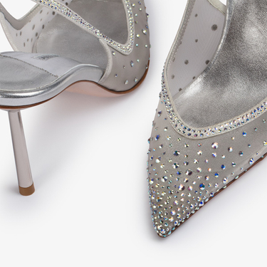 NICOLE SLINGBACK 80 mm ARGENTO | Le Silla
