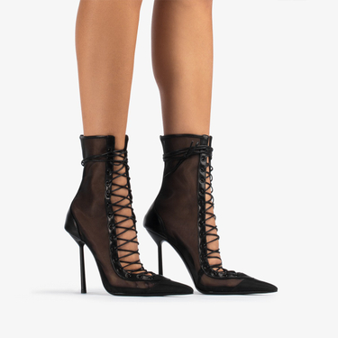 COLETTE ANKLE BOOT 120 mm NERO/NERO | Le Silla