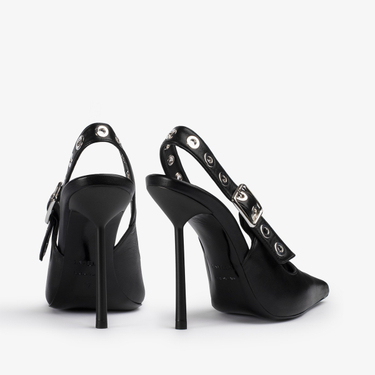 SLINGBACK COURTNEY 120 mm NERO/ARGENTO | Le Silla
