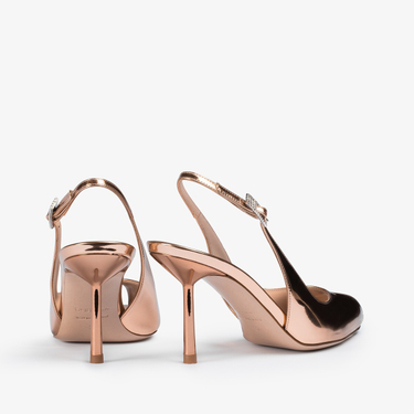 SLINGBACK CLIVAGE 80 mm ORO ROSA | Le Silla