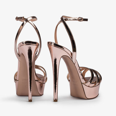 SANDALE LOLA 140 mm ORO ROSA | Le Silla