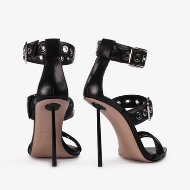 COURTNEY SANDAL 120 mm NERO/ARGENTO | Le Silla