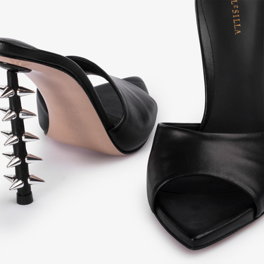JAGGER SANDAL 120 mm NERO/ARGENTO | Le Silla