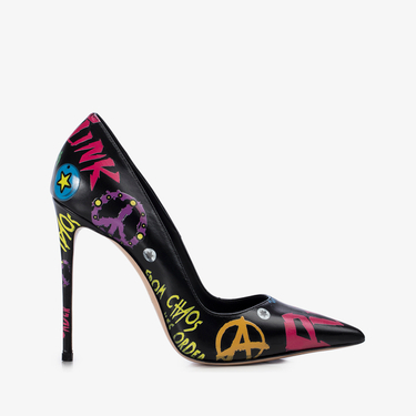 ESCARPIN PUNK 120 mm NERO/FUXIA | Le Silla