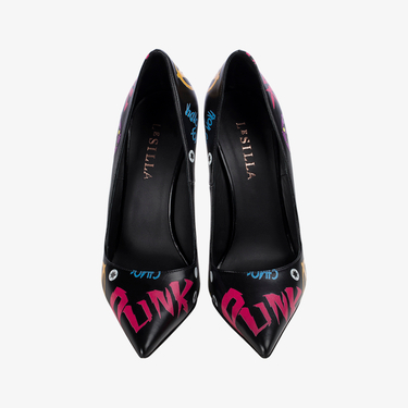 ESCARPIN PUNK 120 mm NERO/FUXIA | Le Silla