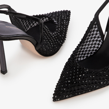 SLINGBACK GILDA 100 mm NERO/JET | Le Silla