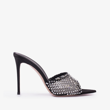 GILDA SANDAL 110 mm NERO/CRYSTAL | Le Silla
