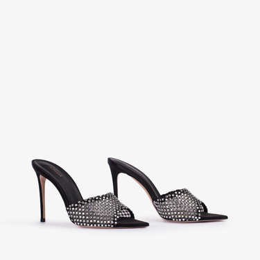 GILDA SANDAL 110 mm NERO/CRYSTAL | Le Silla