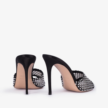 GILDA SANDAL 110 mm NERO/CRYSTAL | Le Silla